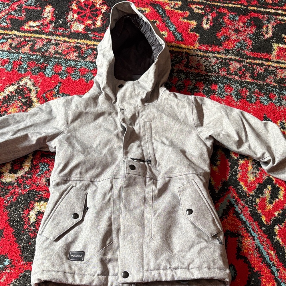 Volcom Light Gray Hooded Jacket